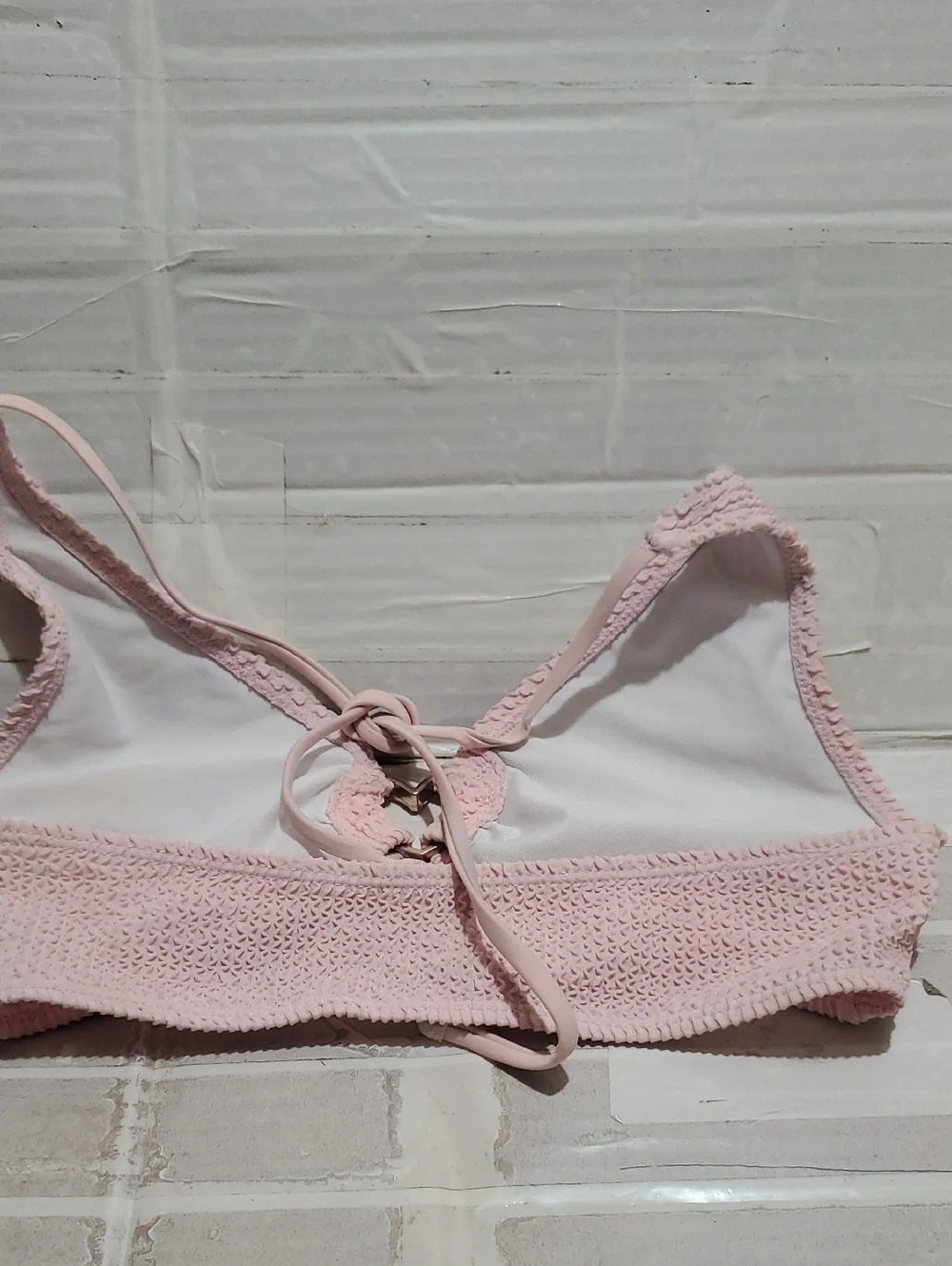 Halter Pink Heart-Accent Knit Vikini Top - Women Intimates & Sleepwear Size S